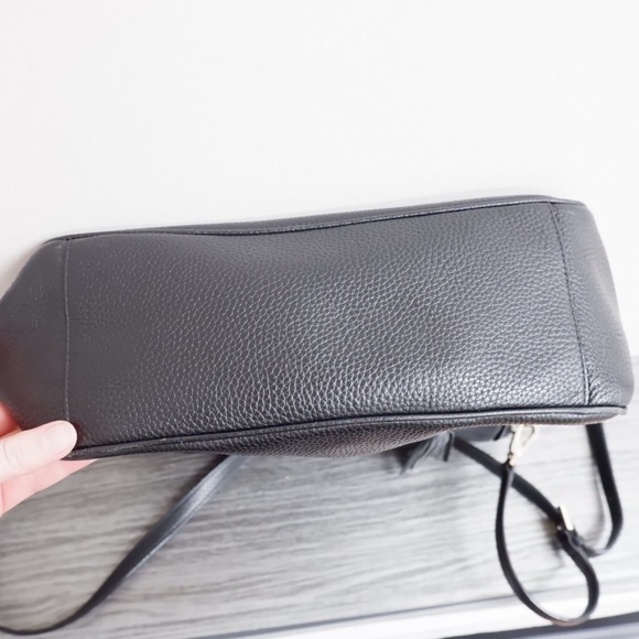 KATE SPADE PEBBLED BLACK LEATHER BAG WITH TASSEL♠️ - Picture 11 of 12